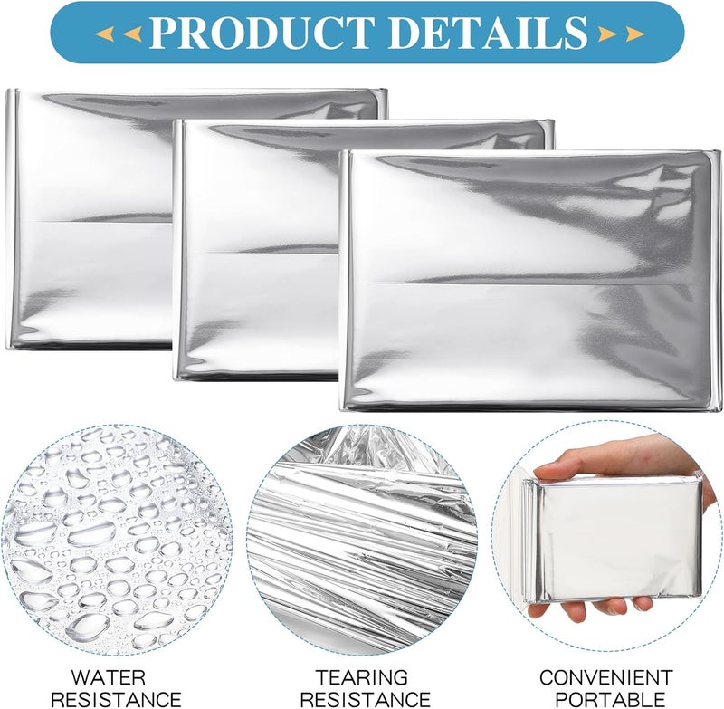 Macarrie Emergency Blanket Bulk - Survival Thermal Silver Foil Reflective Blankets Set Pack for Outdoors Shelter Space, Camping, Hiking, First Aid Supplies, Homeless Donations - Image 4